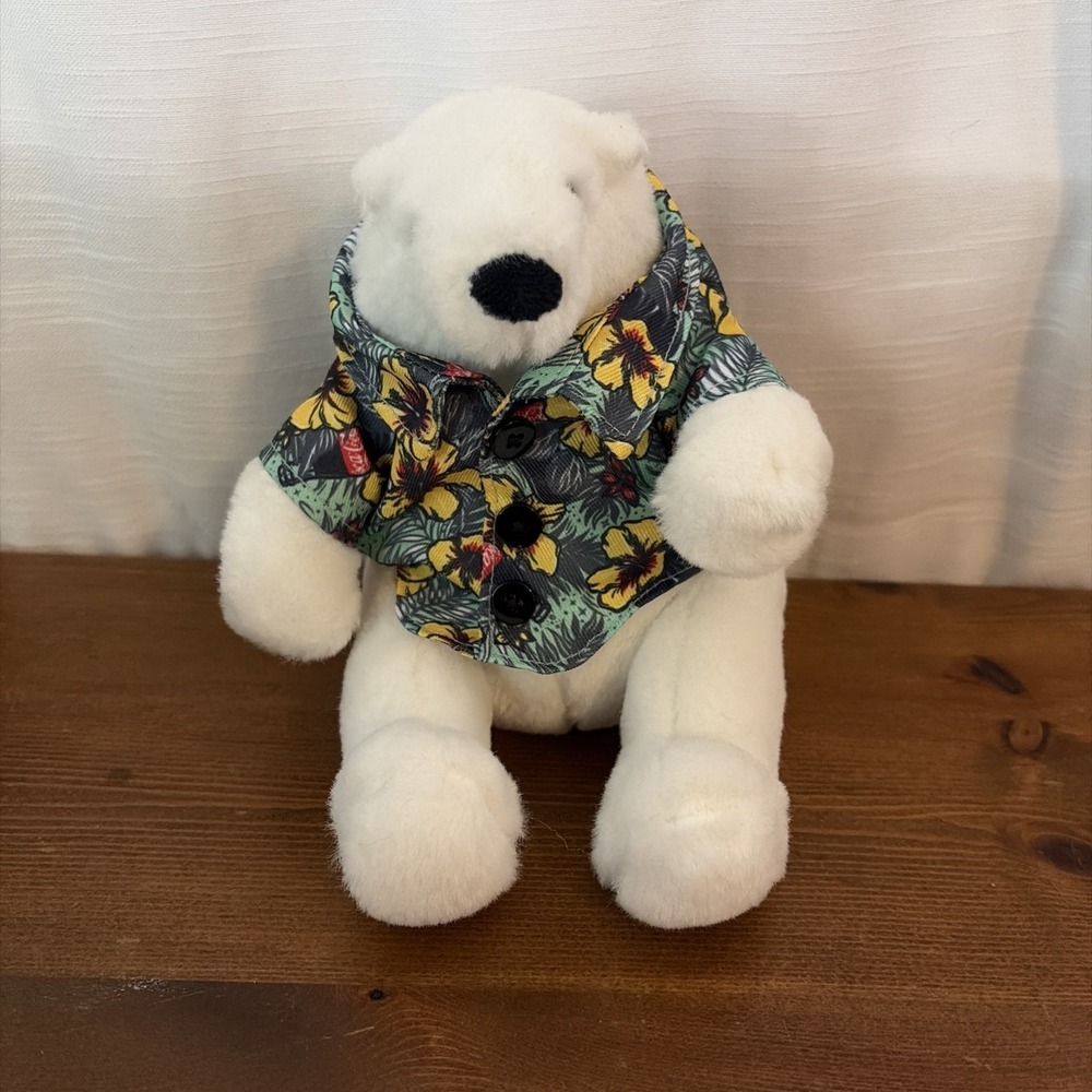 Coca-Cola‎ Polar Bear Plush Toy Hawaiian Shirt Stuffed Animal Coke Collectible